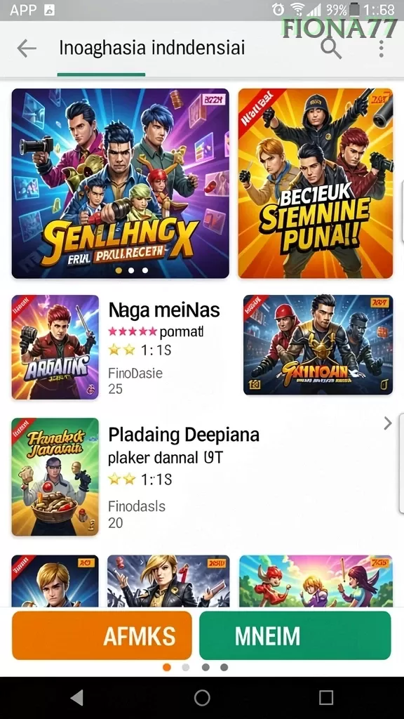 Cuplikan layar menu unduhan fiona77 untuk perangkat Android